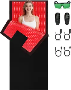 Large Red Light Therapy Blanket, 2520 LEDs Infrared Red Light Therapy Mat FulBody for Resolve Inflammation, Relieve Joint or Back Pain, Red Light Wrap 660 & 850nm Wavelengths, 71in X 32in